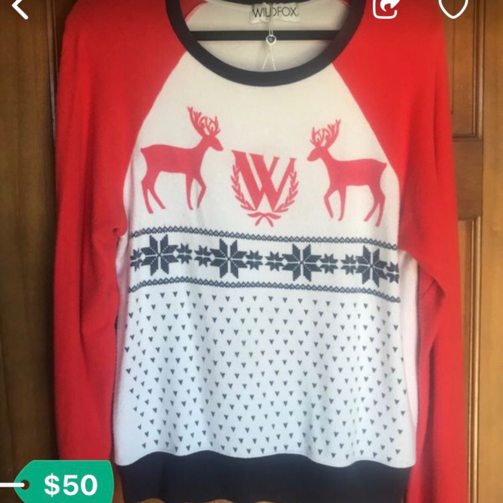 Wildfox Christmas sweater size large ugly holiday
